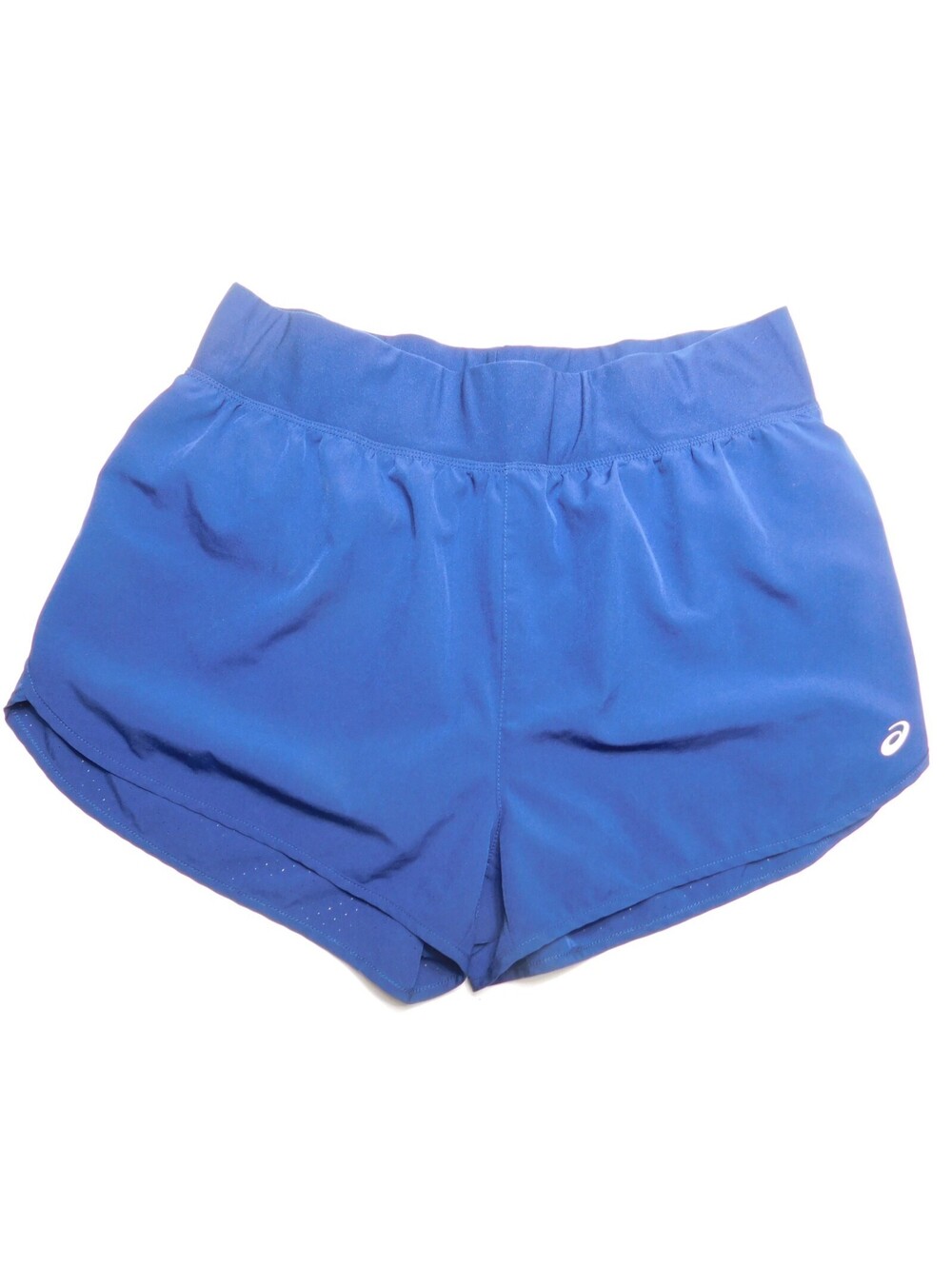ASICS Womens Blue Running Shorts Size M Medium Wide Waistband Athletic Split Hem